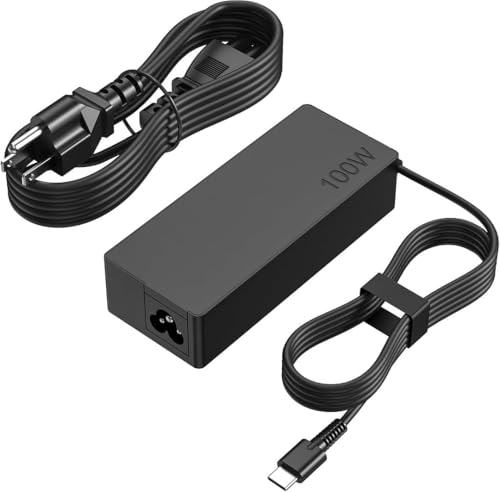 100W USB C Laptop Charger with 9ft Cable, Fast Type C Power Adapter for Lenovo Yoga/ThinkPad T14 T15 T16 E14 L14 X1 Carbon,Dell Chromebook 3100 3110,MacBook Pro/Air,ASUS,Android Phones and Tablets