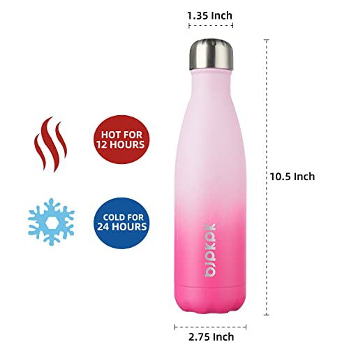 Image of BJPKPK 17 oz Insulated Water Bottle, Stainless Steel Flask, Leak Proof