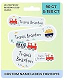 Custom Name Labels for Boys – Waterproof No-Iron...