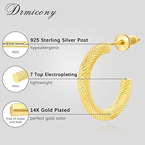 3 Pair 14K Gold Plated Lightweight Chunky Gold Hoop Earrings For Women,Small Gold Hoop Earrings,14K Gold Hoop Earrings,Gold Huggie Earrings,Gold Plated Hoop Earrings #TOP2