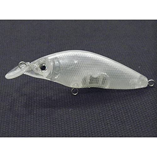 wLure 10 Blank Unpainted Minnow Jerkbait Slow Floating Wide Wobble Fishing Lures with Free Eyes UPM583