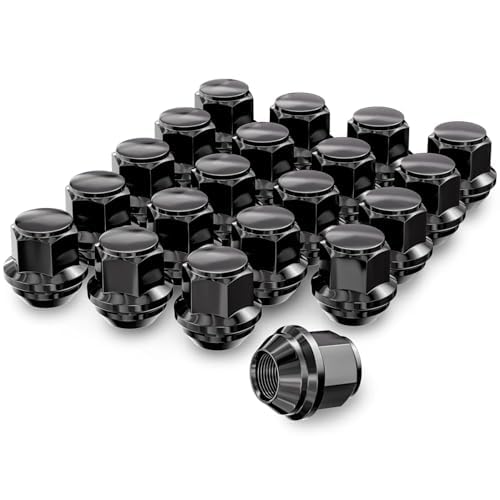 GAsuppply M12 x 1,5 Schwarz OEM Factory Style Kegel Sitz Radmuttern für die meisten Ford Fiesta Focus Fusion Fabrik Räder – 20 Stück Schwarz geschlossenes Ende M12 x 1,5 Lug Nuts