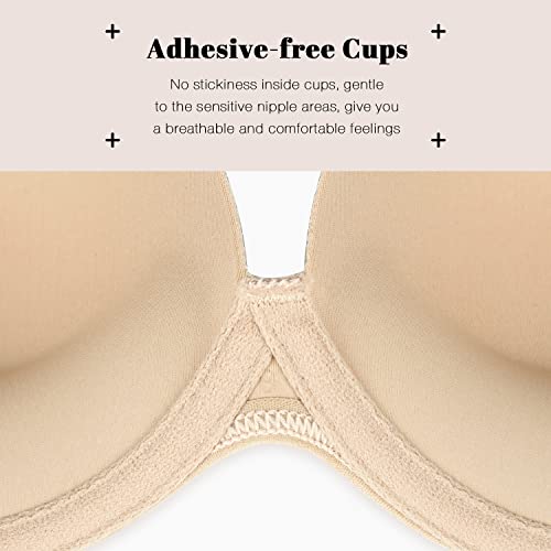 Wekofi Women's Backless Strapless Full Figure Clear Back Adhesive Underwire Padded Bra4