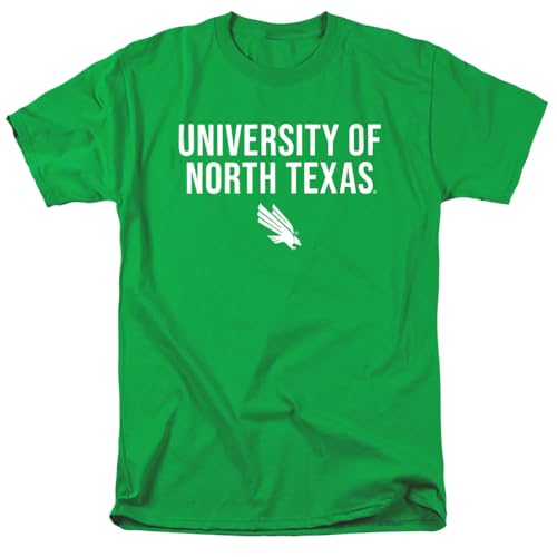 LOGOVISION University of North Texas Stacked Unisex Adult T Shirt, Kelly Green, Medium
