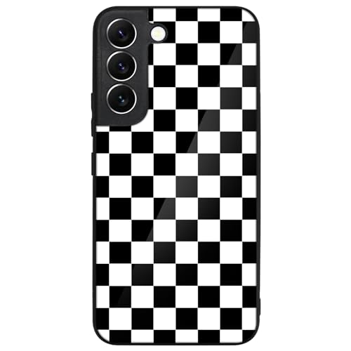 Tnarru Compatible with Samsung Galaxy S22+ 5G Case Checkered Pattern Hard PC Back and Soft TPU Sides Scratchproof Shockproof Protective Case for Samsung Galaxy S22 Plus by Tnarru - Used condition - US$7.21