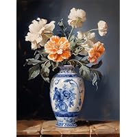 クロスステッチ　花瓶の牡丹【完成品】 クロスステッチ花瓶の牡丹【完成品】