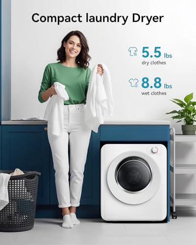 Image of Euhomy 1.5 Cu.Ft Portable Clothes Dryer 850W Compact Laundry Drying Machine
