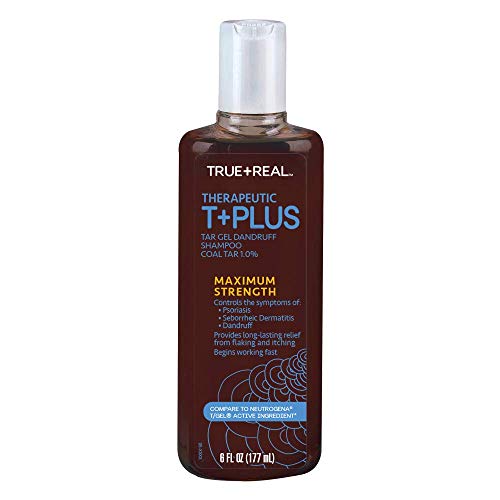 True+Real Therapeutic T+plus Tar Gel Shampoo Coal Tar 1.0% Maximum Strength, 6oz