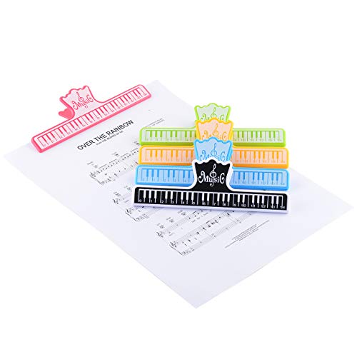 Bluecell 5pcs Plastic Music Book Clips Music Page Holder for Sheet Music Stands - Perfect for Kids, Adults, Music/Piano Players Musicians - Thumbnail 2