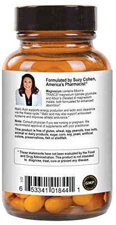 Chelated Magnesium Capsules - Supports Nerve And Muscle Function - 90 Capsules - By Suzy Cohen, Rph #TOP3