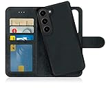 mygadget cover per samsung galaxy s23 - custodia libretto magnetica - portafoglio flip wallet case - porta carte in similpelle pu removibile grigio nero