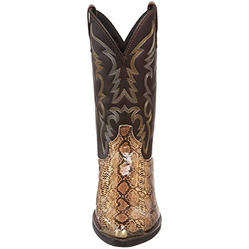 Image of Laredo Men's Python Print Western Boot Pointed Toe Brown 13 EE