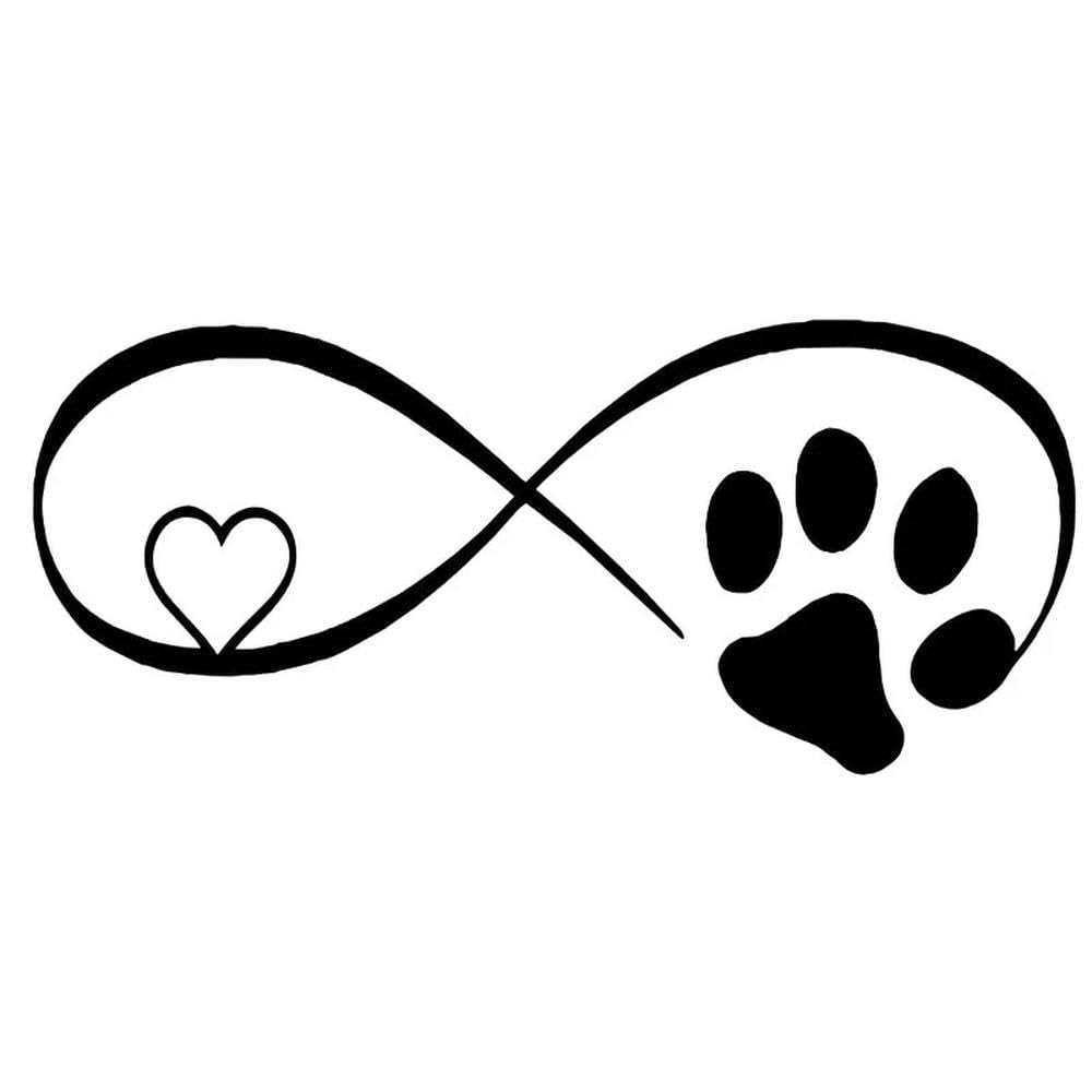 Cat Love Heart Paw Print Reflective Motorcycle Stickers Moto Scooter Car Body Helmet Fuel Tank Decal Accessories(Black)