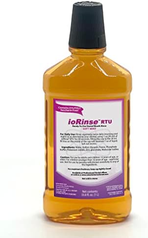 Iotech ioRinse Mouthwash New & Improved - Natural Clean - Contains Xylitol - Saccharin Free - Superior Dental Cleaner for Teeth, Gums, Bad Breath - Soft Mint (1L Bottle)