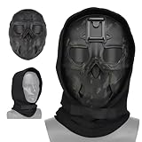 set di maschere tattiche selvagge, maschera integrale a forma di teschio per softair, con adattatore nvg, passamontagna per cs wargame cosplay(bkcp)