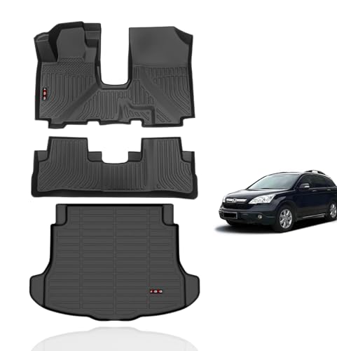 KELCSEECS Floor Mats & Cargo Liner for 2007 2008 2009 2010 2011 Honda CRV Car Mats Automotive Cargo Mat Floor Liners Trunk Mat CR-V All Weather Floor Mats Trunk Liner Accessories