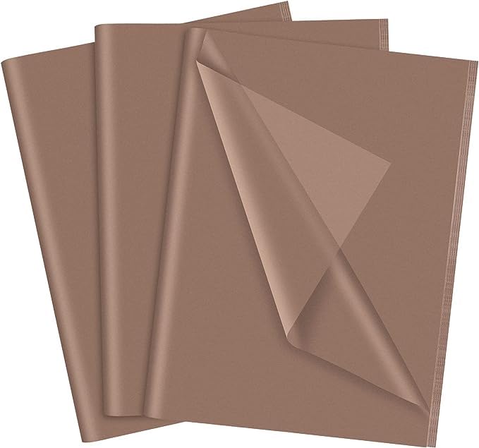 ECVV 50 Sheets Brown Tissue Paper Gift Wrap Paper Bulk Art Tissue Gift Wrapping Accessory Paper for Graduation Birthday | Wedding | Holiday | Christmas Party Decor | (50 * 70cm)