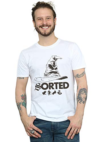 Image of Harry Potter Men's Sorting Hat T-Shirt White X-Large