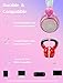 charlxee Kids Unicorns Headphones with Mic for School/Travel,95dB Volume Limited,Shareport,On/Over Ear Wired Headsets with Nylon Cable-Hot Pink