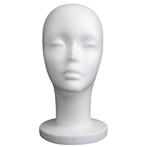 Lookatool Female Styrofoam Mannequin Manikin Head Model Foam Wig Hair Glasses Display