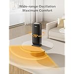 PELONIS Space Heater Indoor With 75 Oscillation & Remote, 16 Inch Portable With Thermostat & 12H Timer, Electric Room With Eco, Ceramic Desk for Bedroom Home Office, 1500W - Image 4
