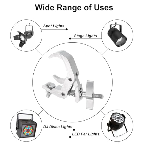 Abrazaderas de armadura uxcell tipo C de aluminio para tubos de 1.5 a 2.4 pulgadas de diametro 7