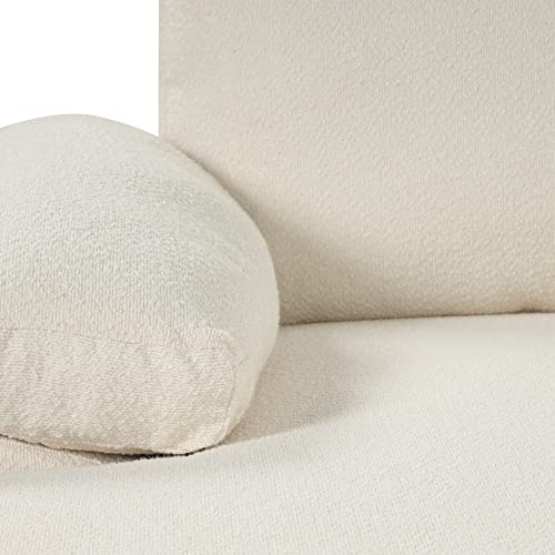 Casa Andrea Milano Modern Large Boucle L-Shape Sectional Sofa, With Extra Wide Chaise Lounge Couch, Cream #TOP6