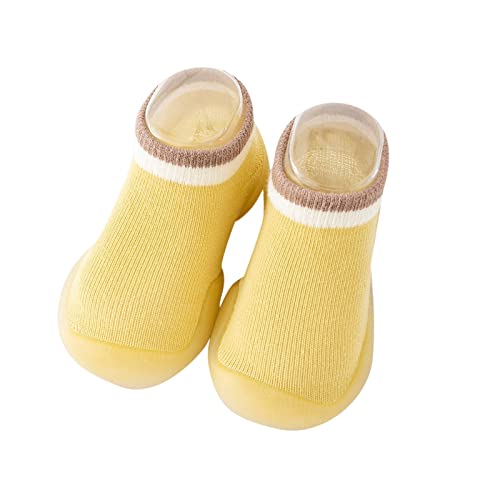 Toddler Cute Cartoon Socks Shoes Boys Girls First Walking Shoes Solid Color Light Comfortable Shoes Baby Sock Shoes