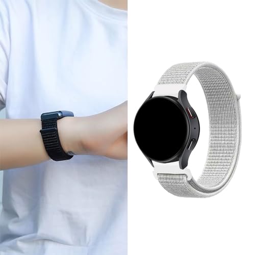 FiiMoo Nailon Correas Compatibles con Garmin Venu Sq 2/Sq/Venu 2 Plus/Forerunner 570 42mm/Forerunner 245/165, Pulseras de Repuesto Ajustable, 20mm Correa para Garmin Vivoactive 5-Blanco