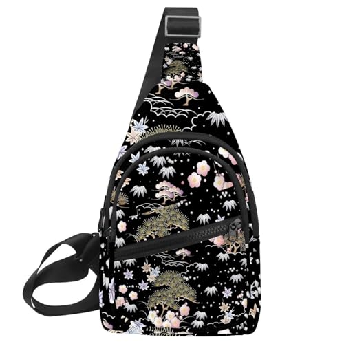 Bolsa de hombro masculina con motivos de flores y sombreros de playa