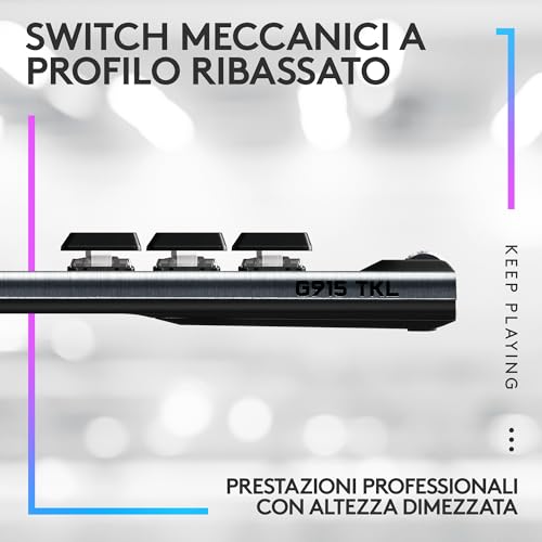 733 Lightspeed, cuffia con microfono gaming wireless con Blue Vo!ce e G915 TKL Lightspeed, tastiera gaming meccanica wireless RGB senza tastierino numerico per PC/Mac - Nero - Tastiera gaming - Immagine 5