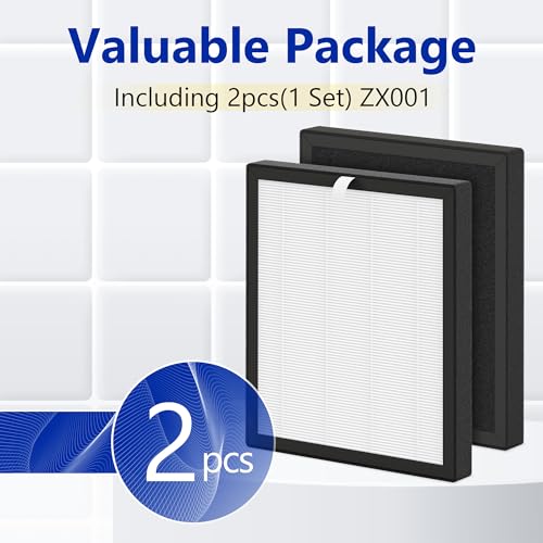 Image of ZX001 Replacement Filter Compatible with AnEgoe ZX001 Air Cleaner Purifier for Home Large Room Up to 2500 Ft, 2 Pcs 1 Set