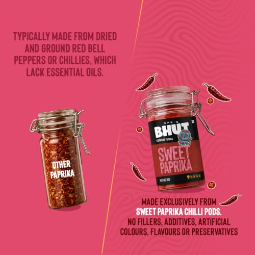 Image of Sprig Sweet Paprika | From Sun-Ripened Sweet Paprika Pods| 100% Pure | No artificial colours, flavours, fillers or preservatives |Garnish, Season, make spice rubs or marinades | Jar - 30g