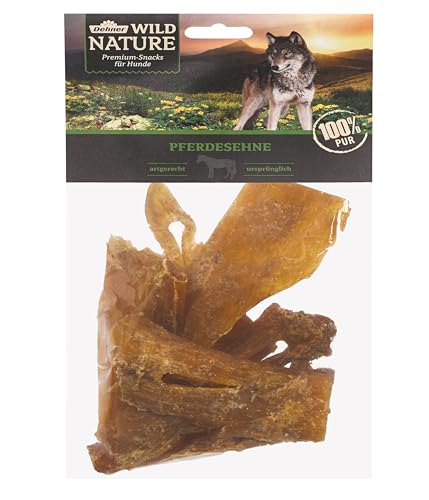 Dehner Wild Nature - Snack per cani, senza glutine, senza cereali, snack da masticare per cani, tendini di cavallo, 200 g