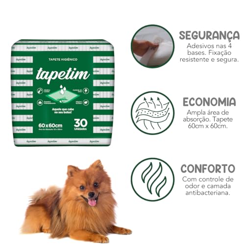Tapete Higiênico Para Cães 60x60cm 60 Unidades Tapetim Absorção Rápida