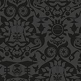 RoomMates RMK12352RL Star Wars The Dark Side Damask Charcoal Peel & Stick Wallpaper