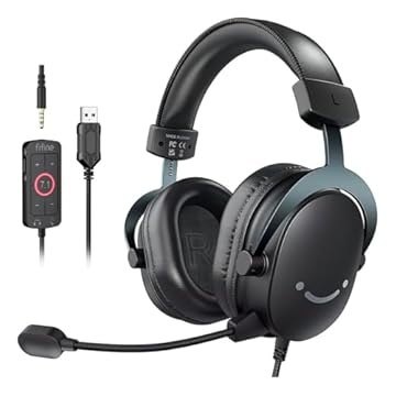 Headset gamer USB Fifine Ampligame H9 com som surround virtual 7.1, microfone flexível e cancelamento de ruído Ideal para uma experiência de áudio imersiva em jogos!