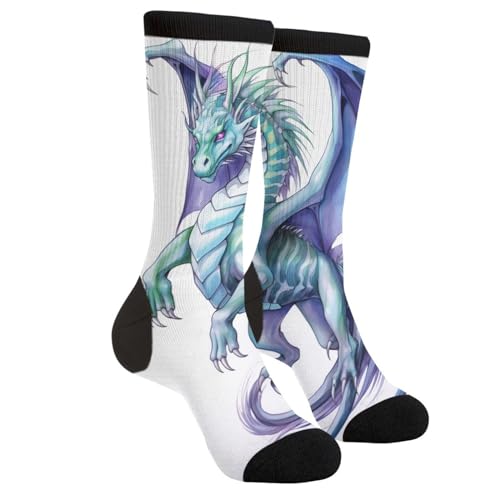 NGFF Dragons of The Orient Men Women Casual Crazy Funny Athletic Fancy Novelty Graphic Crew Tube Socks Moisture Wicking Gift