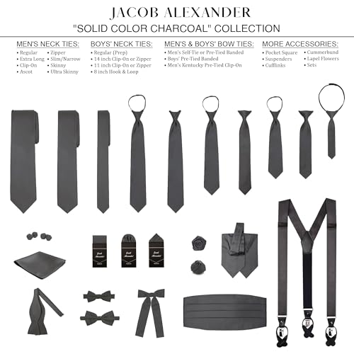 Image of Jacob Alexander Men's Extra Long Solid Color Tie