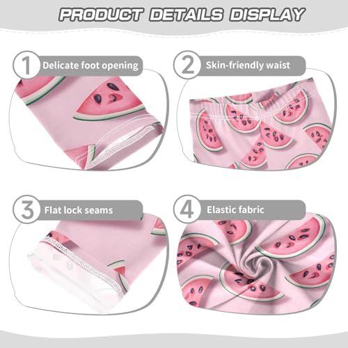 Pink Watermelon Slices Girls Leggings Soft Stretch Workout Yoga Dance Pants for Kids Casual Tights3