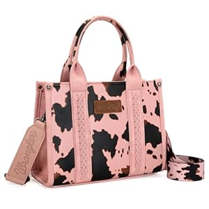 Wrangler Tote Handbag for Women Cow Print Purse Top Handle Handbags