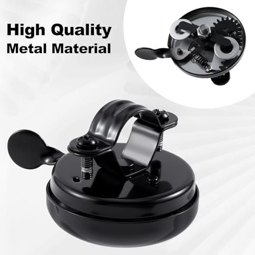 Lekgavd Fully Metal Bike Bell, Loud Clear Sound Bicycle Bell for Adult Bikes, Classic Cycling Horns Bicycle Accessories for Men Women - Black, 1 Pack - Thumbnail 3
