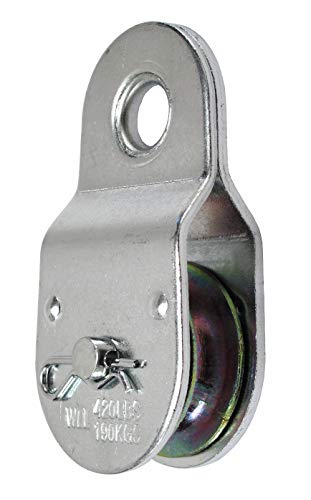 Elitexion Fixed Single Pulley Block Wheel, Pulley Roller Loading 420 Lbs. – Pack of 3