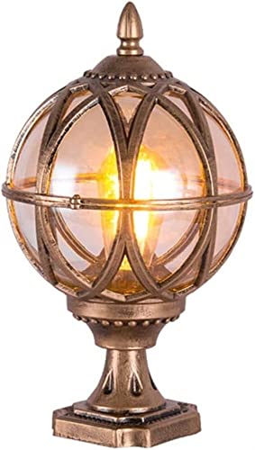 Lanterne de jardin borne extérieure LED en aluminium étanche et verre