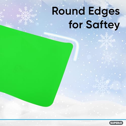 Superio Flexible Carpet Sled, Rollup Flying Carpet with Handles, 54" Lightweight Snow Rolling Slider for Kids and Adults, Flat Snow Sled for Quilting (Green) - Thumbnail 5
