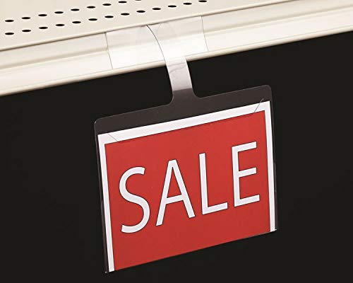 Gondola Shelf Channel Wobbler Sign Holder for 3.5\" H x 5\" W Signs & 3\" W x 1.25\" Price Tags, 100 Pack - Thumbnail 4