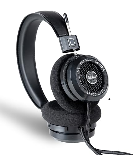 GRADO Classic Series SR60 Open-Back Headphones – Wired, On-Ear, Lightweight, Natural Sound, Home Listening