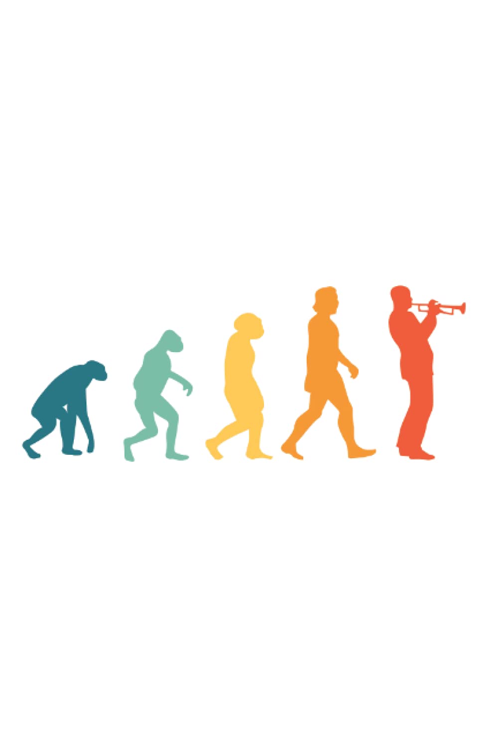 Trumpet Notebook: Trumpet Evolution Retro Player Musician / 6x9 Inches / 120 graph sites