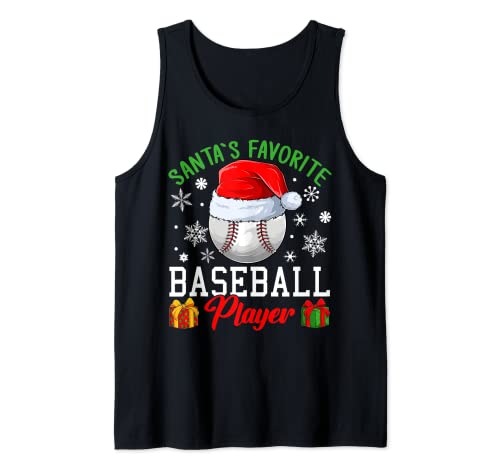 Baseball Christmas - Jugador de béisbol favorito de Santa Camiseta sin Mangas