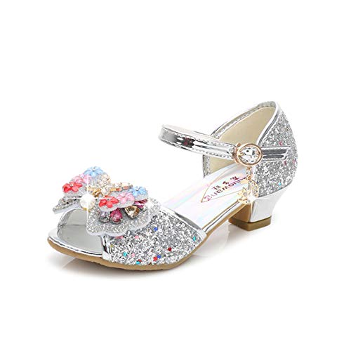 YOSICIL Zapatos de Tango Latino Niña Zapatos de Tacón Altode Princesa Lentejuelas Zapatos de Baile...